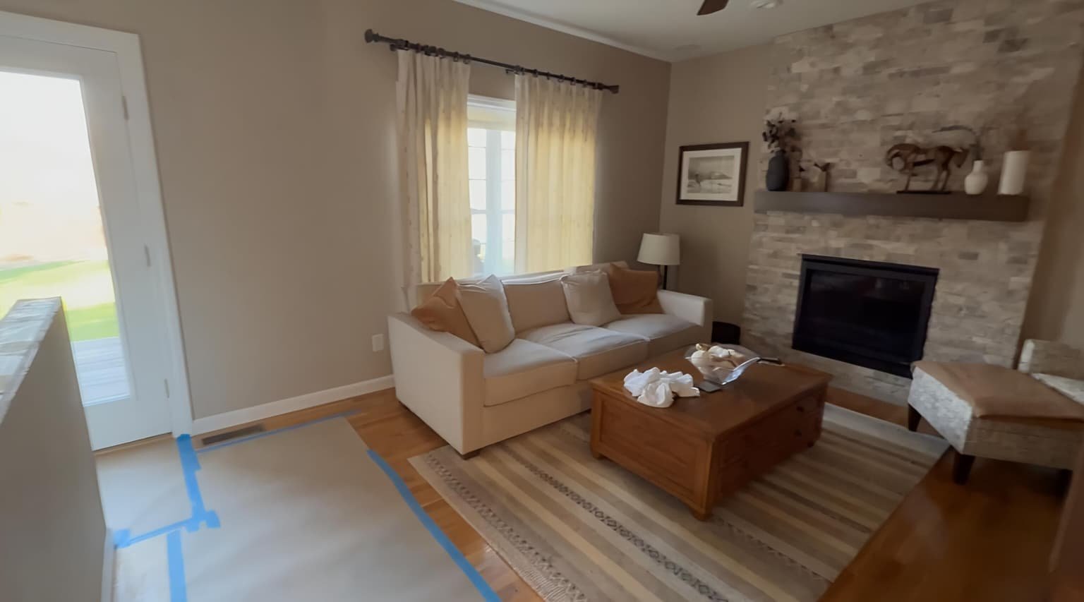 Interior painting finished condo living room